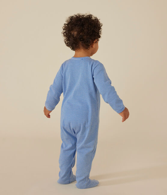 Pyjama à rayures en coton bébé DELPHINIUM/ MARSHMALLOW