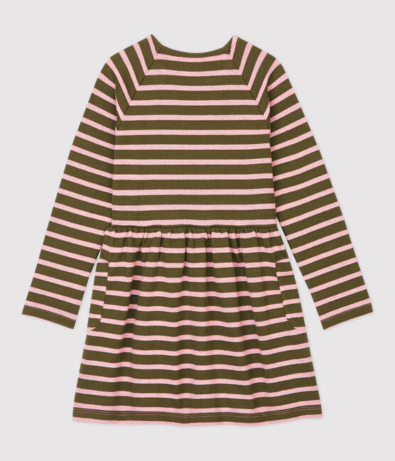 Robe manches longues en coton enfant fille MILITARY/ CHARME BRILLANT