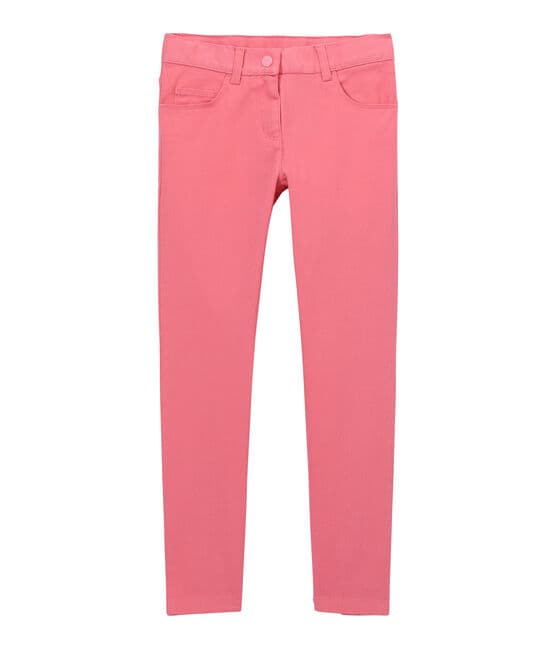 Pantalon fille en jean de couleur rose PETAL