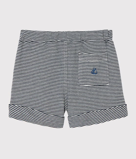 Short bébé en maille bleu SMOKING/blanc MARSHMALLOW
