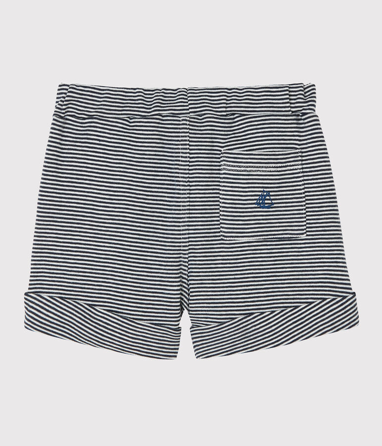 Short b&eacute;b&eacute; en maille bleu SMOKING/blanc MARSHMALLOW