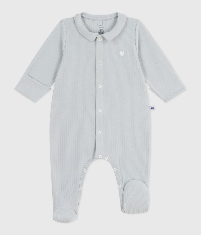 Pyjama b&eacute;b&eacute; en velours &agrave; col uni bleu CO2