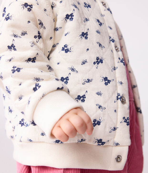 Cardigan b&eacute;b&eacute; en coton, imprim&eacute; &agrave; fleurs bleu/bleu