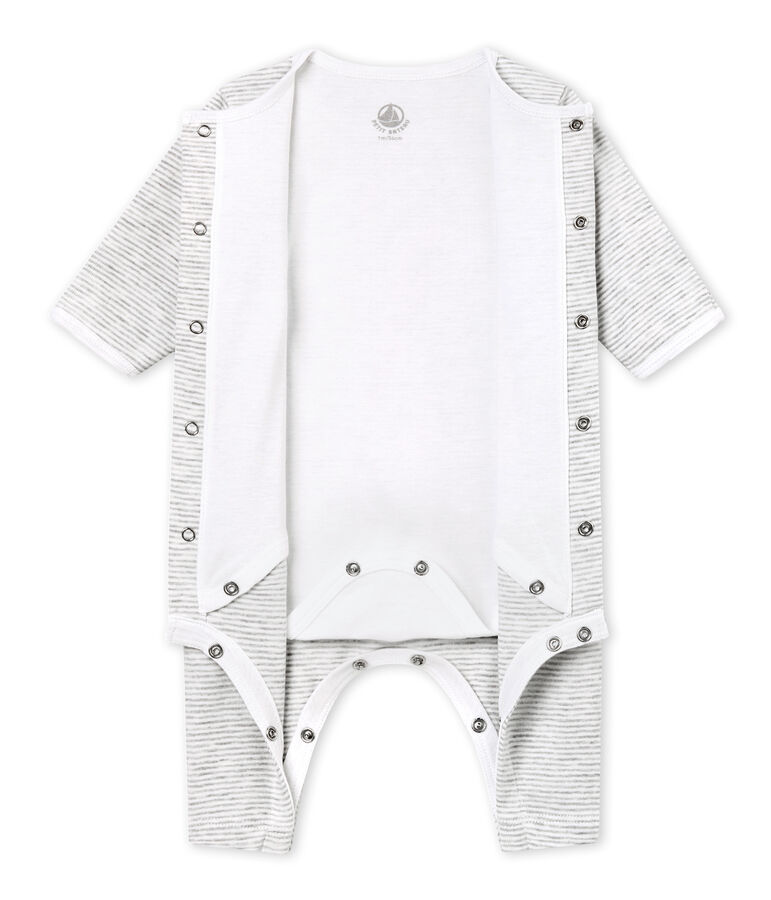 Bodyjama B&eacute;b&eacute; mixte gris/blanc