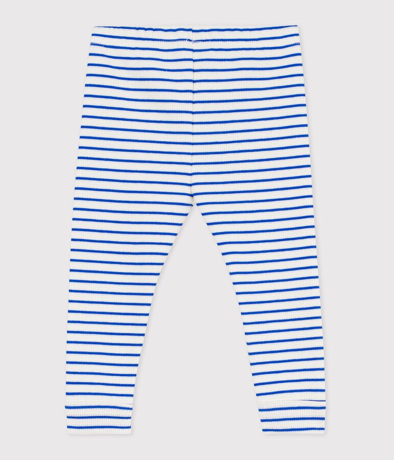 Legging b&eacute;b&eacute; en coton ray&eacute; bleu MILK/ PERSE