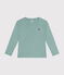 Tee-shirt manches longues en côte enfant fille / garçon vert PAUL