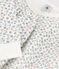 Pyjama fleur petite fille en molleton blanc MARSHMALLOW/blanc MULTICO