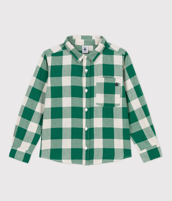 Chemise à carreaux en flanelle enfant garçon MATCHA/ AVALANCHE