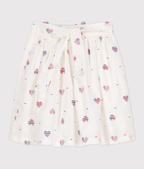 Jupe enfant en coton cœurs blanc AVALANCHE/ MULTICO