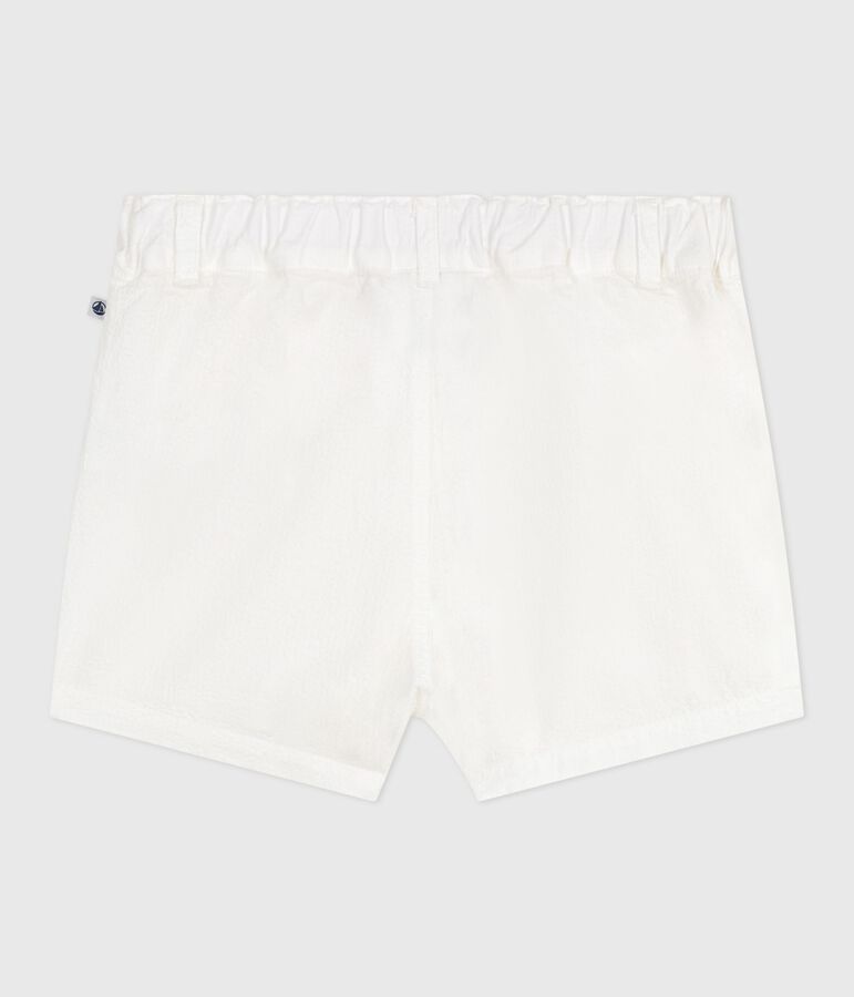 Short b&eacute;b&eacute; en seersucker ray&eacute; blanc ECUME