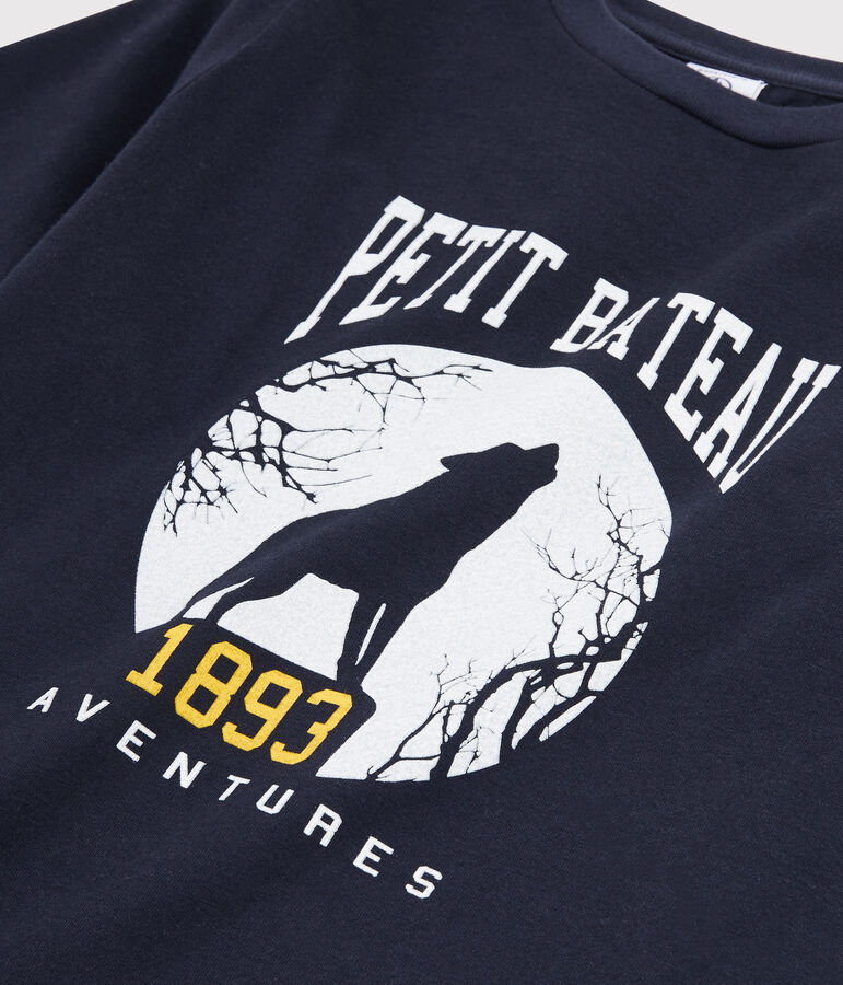 Tee-shirt s&eacute;rigraphi&eacute; enfant gar&ccedil;on bleu SMOKING