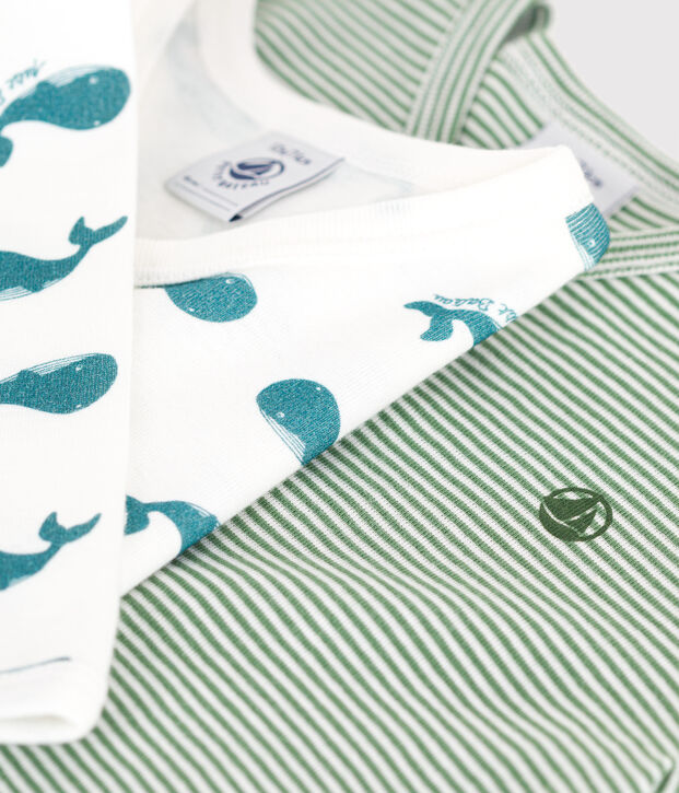 Lot de 2 pyjamas b&eacute;b&eacute; sans pieds en coton imprim&eacute; multicouleur