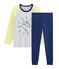 Pyjama petit garçon en côte bleu MEDIEVAL/blanc MULTICO