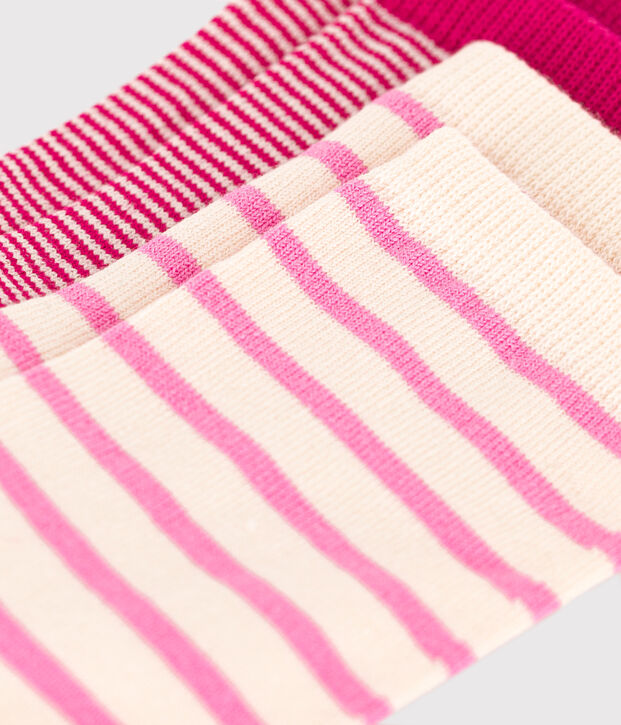 2 paires de chaussettes en coton rayures enfant multicouleur