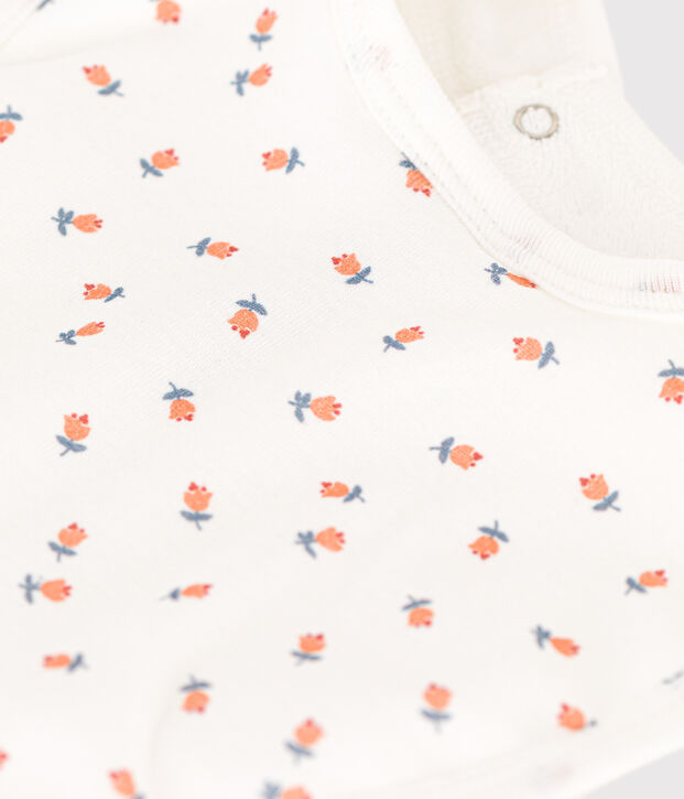 Bavoir unitaire en coton blanc/multicouleur