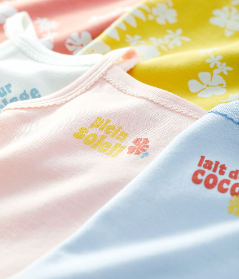 Lot de 5 bodies hawa&iuml; bretelles b&eacute;b&eacute; en coton multicouleur