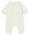 Combinaison longue bébé en côte ouatinée blanc MARSHMALLOW/gris SOURICEAU CN