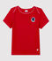 Tee-shirt manches courtes en coton enfant fille rouge TERKUIT