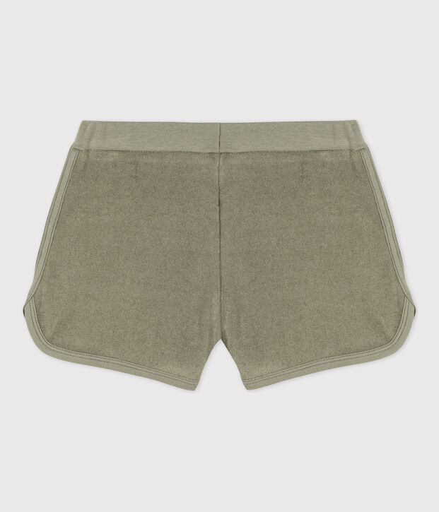 Short en bouclette &eacute;ponge enfant fille vert