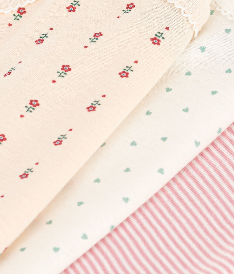 Lot de 3 bodies bretelles fleurs en coton b&eacute;b&eacute; variante 1