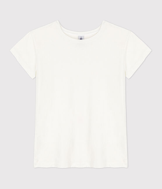 Tee-shirt LE DROIT en coton/lin Femme blanc ECUME