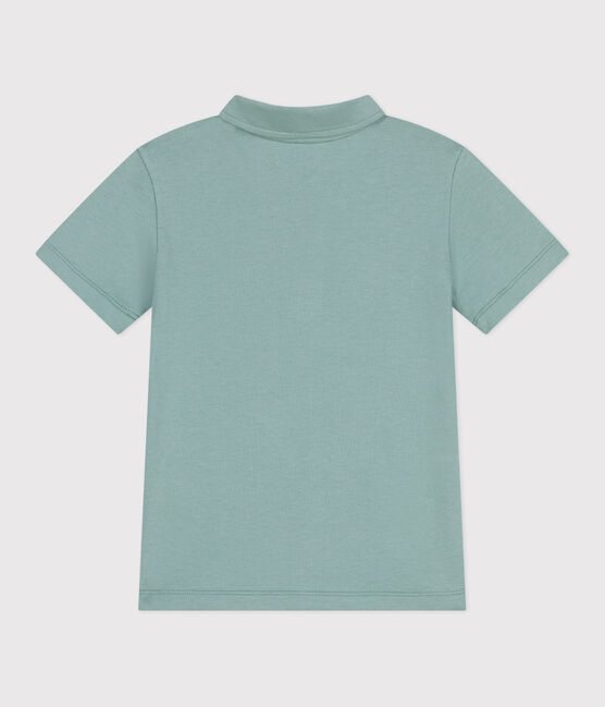 Polo enfant en coton à manches courtes uni vert PAUL