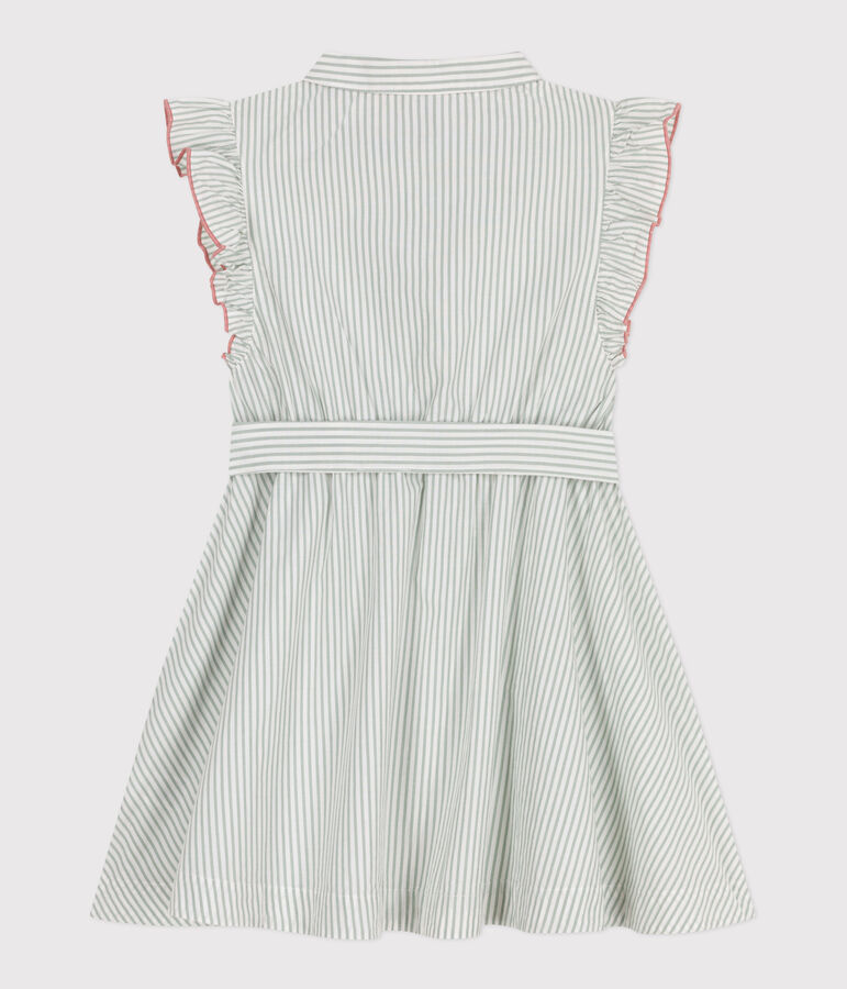 Robe sans manche enfant en coton &agrave; rayures PAUL/ ECUME