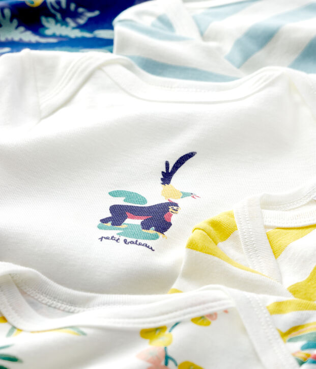 Lot de 5 bodies manches longues b&eacute;b&eacute; garcon multicouleur