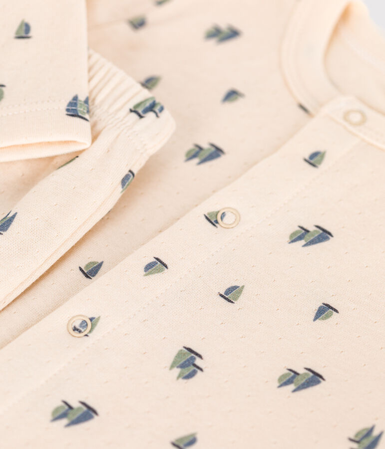 Ensemble 2 pi&egrave;ce en tubique b&eacute;b&eacute; &eacute;cru/multicouleur