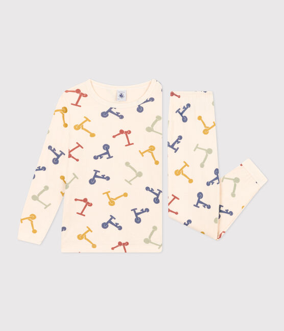 Pyjama imprimé en coton enfant blanc AVALANCHE/ MULTICO