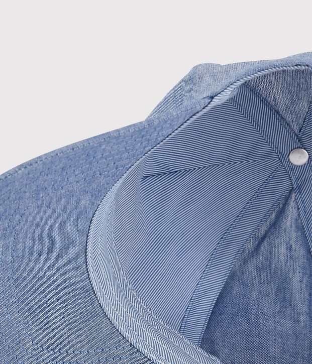 Casquette en chambray enfant gar&ccedil;on bleu