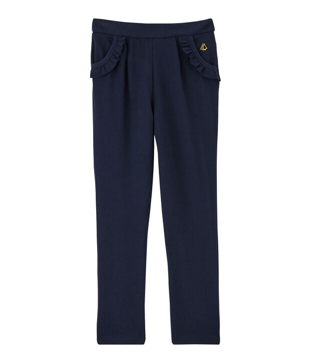 Pantalon maille enfant fille bleu