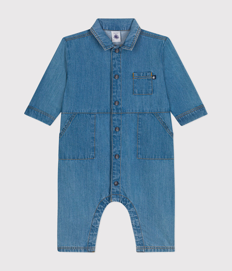 Combinaison longue en denim b&eacute;b&eacute; bleu DENIM CLAIR