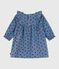 Robe bébé en velours côtelé manches longues imprimée pommes bleu ADRIATIC/ MULTICO
