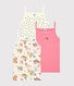 Lot de 3 chemises à bretelles imprimé panthère petite fille en coton