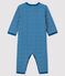 Dors-bien bleu sans pieds bébé fille en tubique bleu MAJOR/blanc ECUME