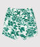 Short de bain en matière recyclée bébé blanc MARSHMALLOW/vert GAZON