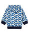 Sweatshirt à capuche zippé bébé garçon en jersey imprimé blanc MARSHMALLOW/blanc MULTICO