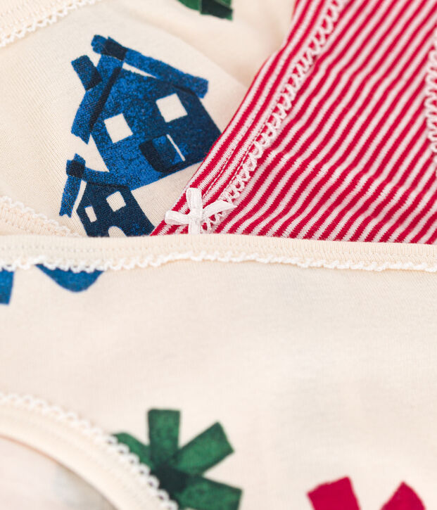 Lot de 3 culottes No&euml;l en coton petite fille multicouleur