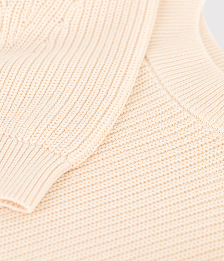 Pull en c&ocirc;te anglaise en coton Femme &eacute;cru AVALANCHE