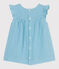 Robe bébé en coton sans manches unie bleu AQUATIC