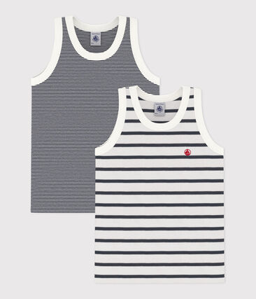 PETIT BATEAU - Lot de 2 débardeurs rayés petit garçon