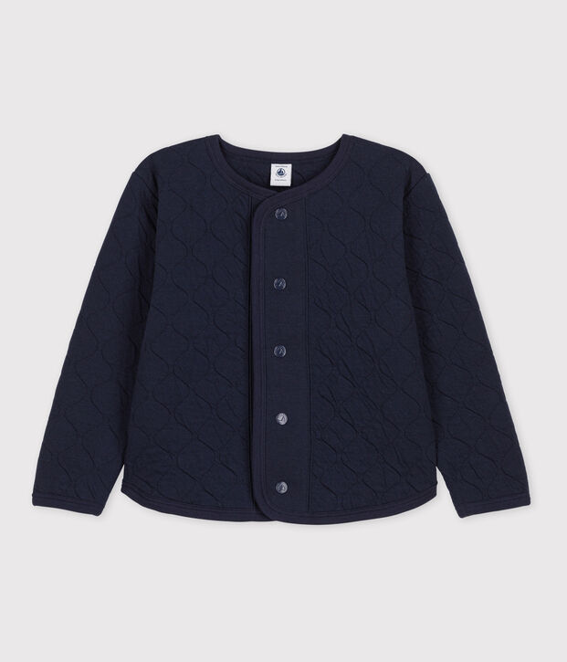 Cardigan en tubique enfant fille / gar&ccedil;on bleu marine