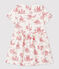 Robe manches courtes en molleton bébé fille blanc MARSHMALLOW/rouge TERKUIT