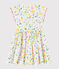 Robe manches courtes en popeline enfant fille blanc MARSHMALLOW/blanc MULTICO