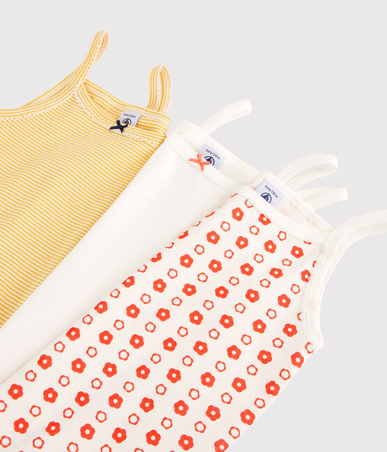 Lot de 3 chemises à bretelles imprimé fleur graphique petite fille en coton biologique variante 1