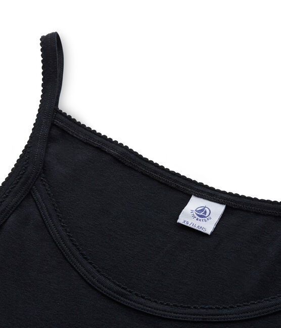 Chemise à bretelles femme coton/laine/soie noir NOIR