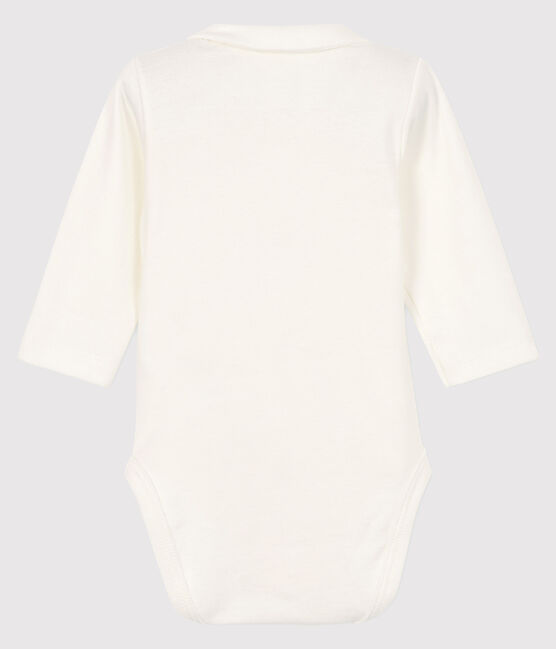 Body à col manches longues bébé garçon blanc MARSHMALLOW