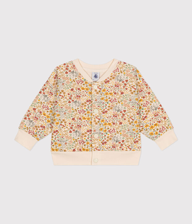 Cardigan en tubique matelass&eacute; b&eacute;b&eacute; &eacute;cru/multicouleur