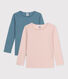 Tee-shirts manches longues petite fille en coton ajouré